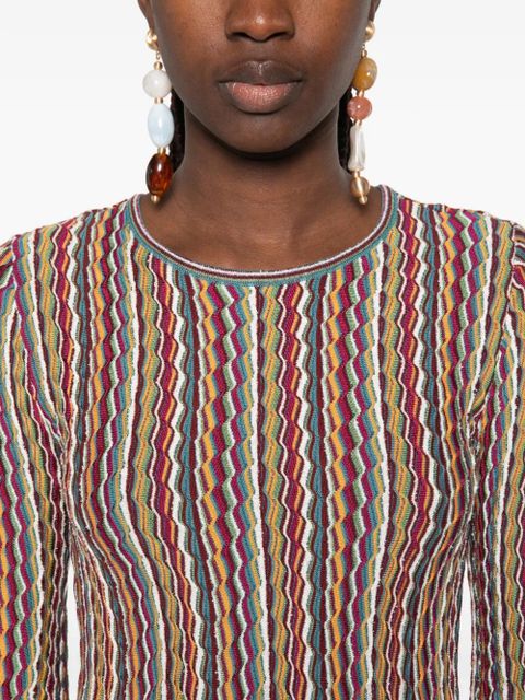 Missoni long-sleeve striped mini dress - Pink