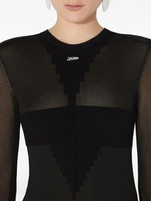 Jean Paul Gaultier long-sleeves knitted maxi dress - Black