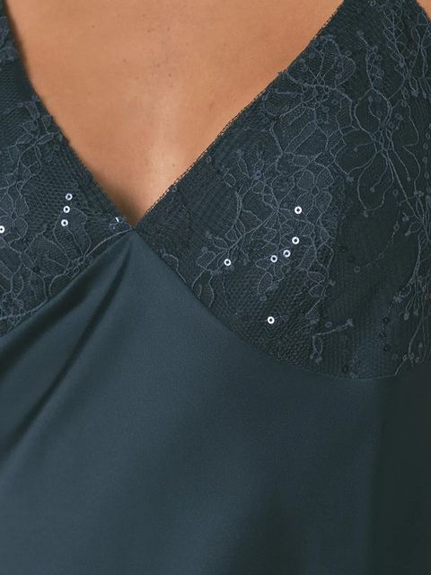 women'secret koszulka nocna damska kolor granatowy satynowa 3412913