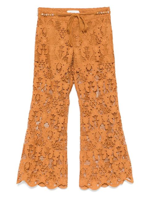 ZIMMERMANN Coco Lace flared trousers - Brown - zdjęcie produktu nr 1