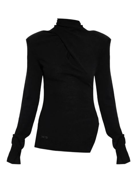 The Attico twist-design turtleneck top - Black - zdjęcie produktu nr 1