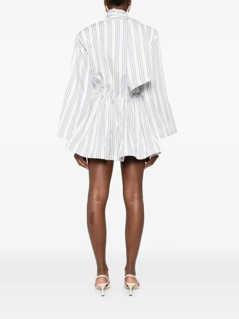 Rowen Rose scarf striped mini dress - White
