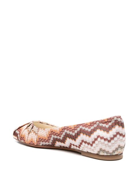 Missoni zigzag ballet flats - Brown