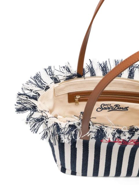 MC2 Saint Barth City striped fringed tote bag - Blue