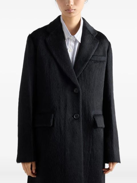 Prada velvet single-breasted coat - Blue
