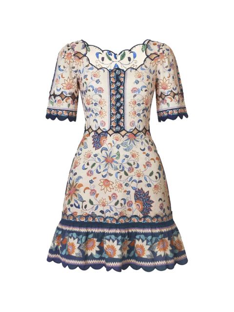 FARM Rio floral-print mini dress - Neutrals - zdjęcie produktu nr 1