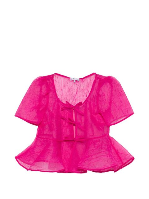 GANNI shibori organza blouse - Pink - zdjęcie produktu nr 1