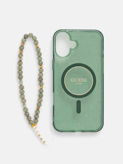 Guess etui na telefon iPhone 16 Plus 6.7 kolor zielony GUHMP16MHGCRELSA