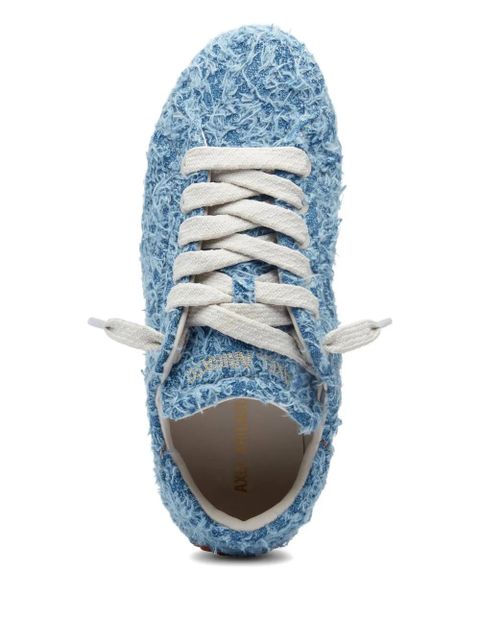 Axel Arigato Tact frayed-denim lace-up sneakers - Blue
