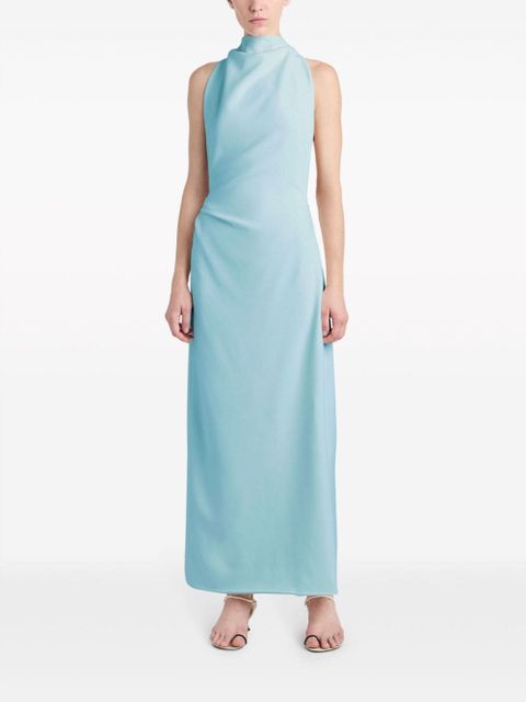 Proenza Schouler Selena high-neck ruched midi dress - Blue - zdjęcie produktu nr 2