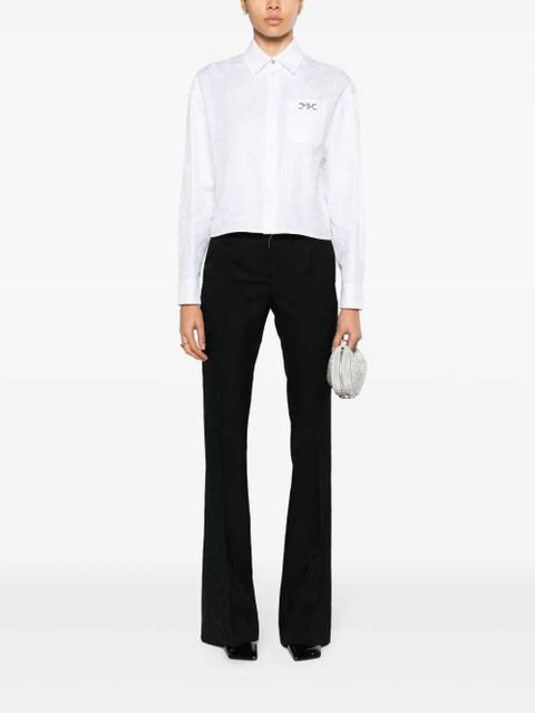 Versace Barocco jacquard cropped shirt - White