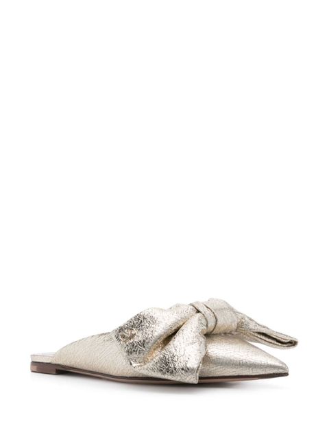 Valentino Garavani bow-detailed mules - Gold
