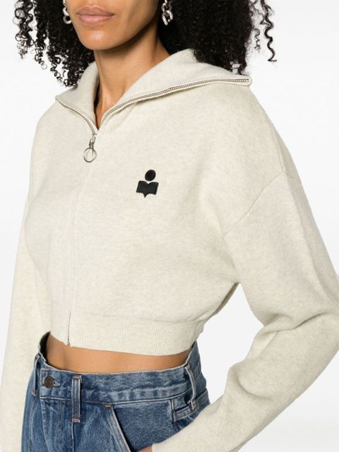 MARANT ÉTOILE Oxane logo-embroidered cardigan - Grey