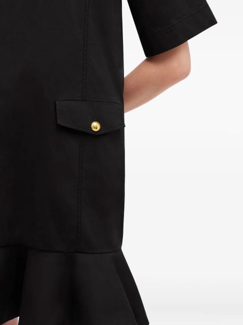GANNI ruffled pocket dress - Black