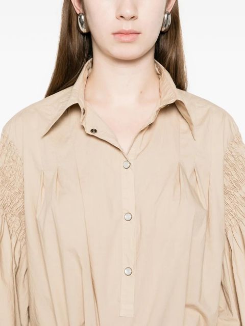 PINKO Bouquet smocked blouse - Neutrals