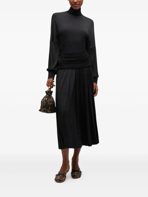 GANNI pleated midi dress - Black - zdjęcie produktu nr 2