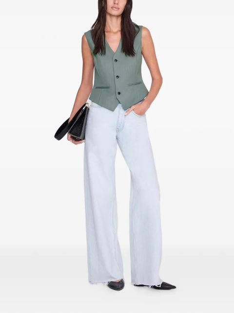 ANINE BING Mario buttoned vest - Green