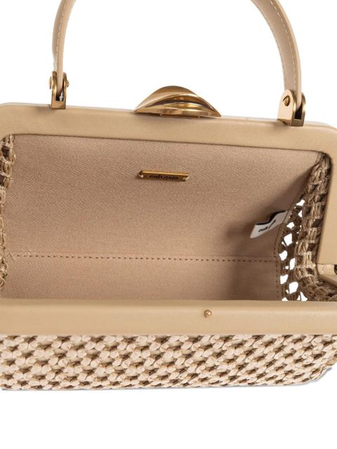 Cult Gaia mini Zuma woven tote bag - Neutrals