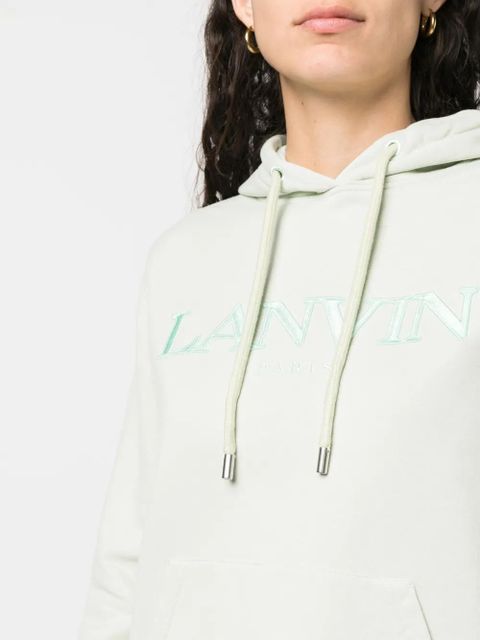 Lanvin logo-embroidered hoodie - Green