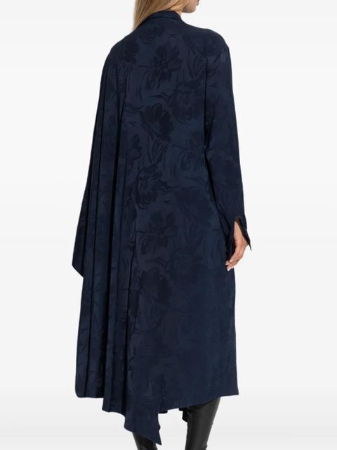 Balenciaga floral-print asymmetric dress - Blue