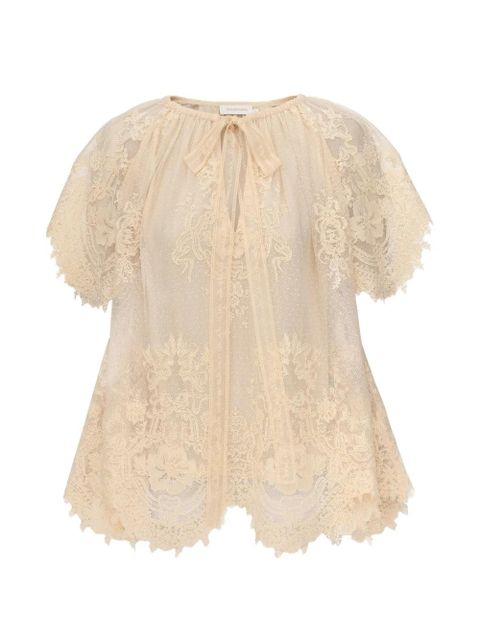 ZIMMERMANN Luna lace blouse - Neutrals - zdjęcie produktu nr 1