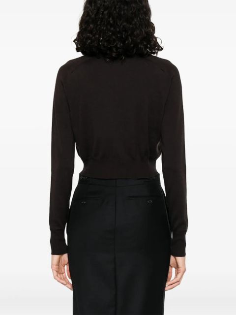 Sportmax virgin wool polo top - Black