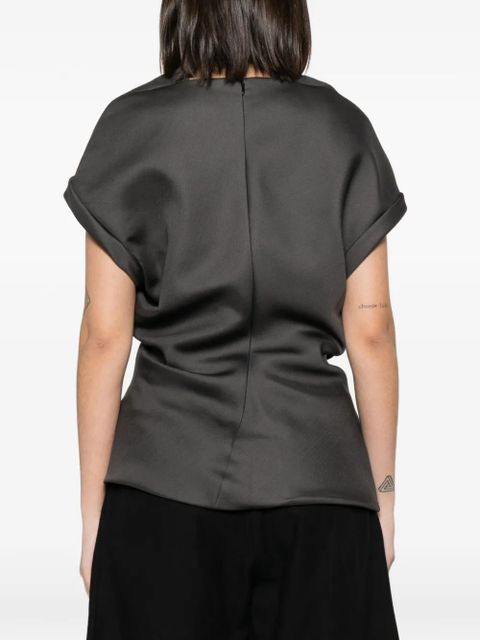 KHAITE draped high-neck blouse - Grey