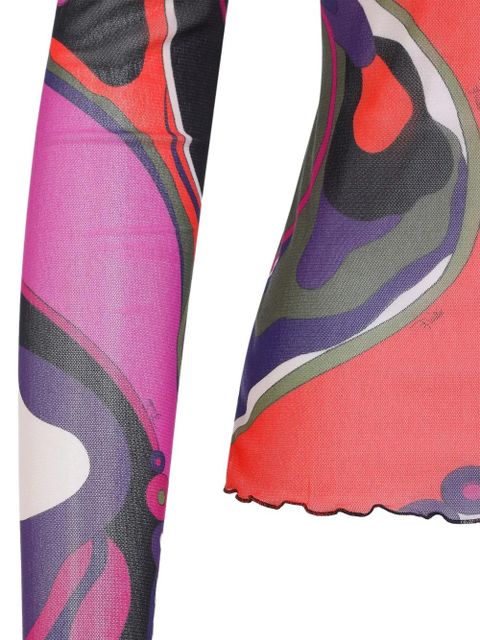 PUCCI abstract-print turtleneck top - Purple