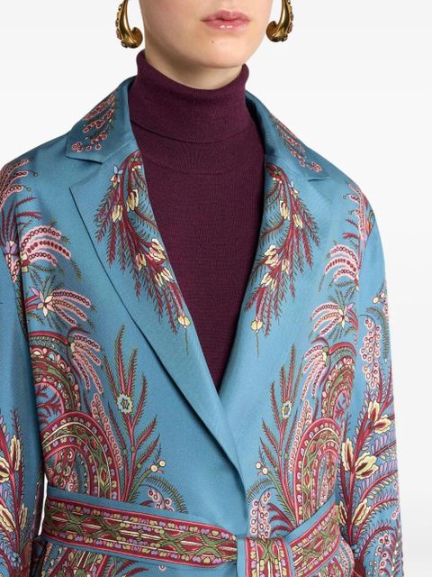 ETRO paisley-print silk jacket - Blue