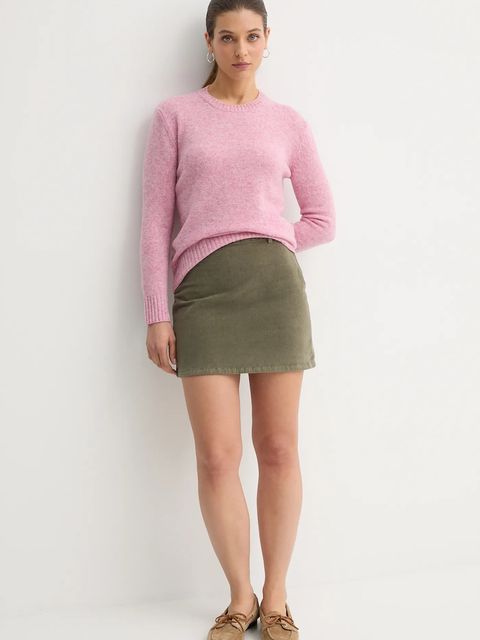 United Colors of Benetton sweter wełniany damski kolor różowy lekki - zdjęcie produktu nr 2