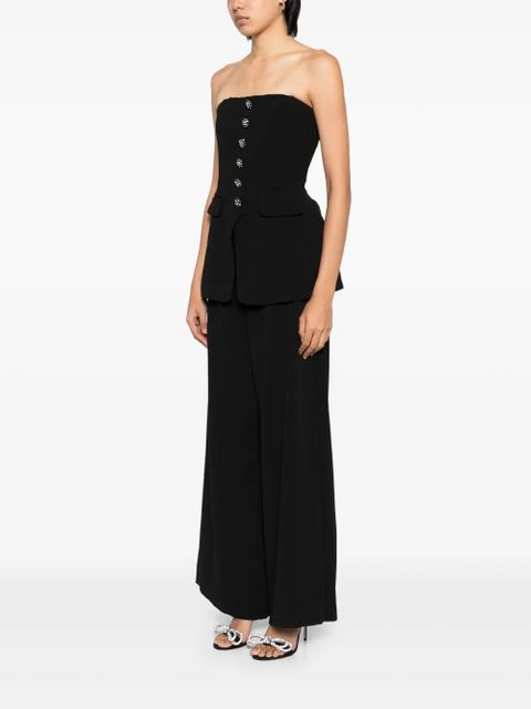 Self-Portrait bandeau crepe jumpsuit - Black