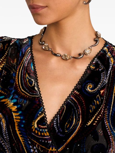 ETRO crystal-embellished necklace - Silver