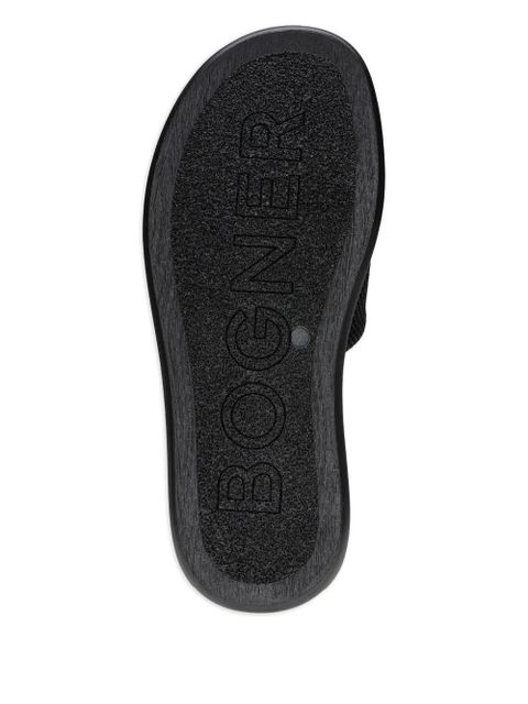 BOGNER logo-detail mesh flat sandals - Black