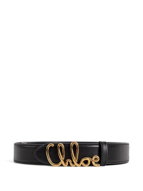 Chloé logo-buckle leather belt - Black - zdjęcie produktu nr 1