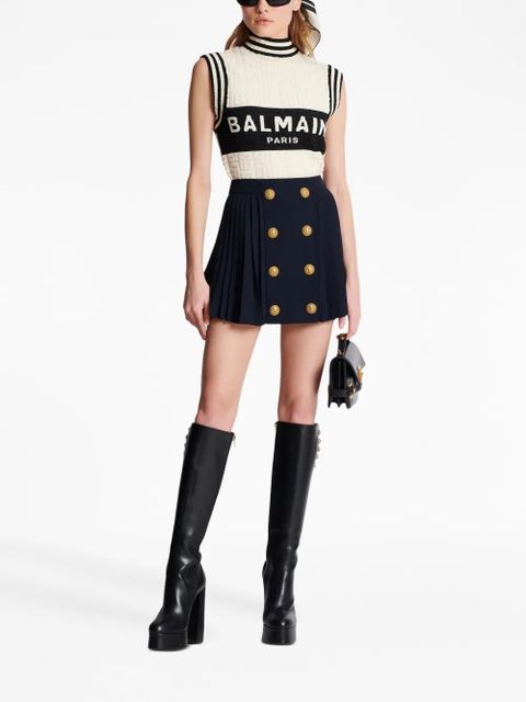 Balmain button-detail pleated miniskirt - Black - zdjęcie produktu nr 2