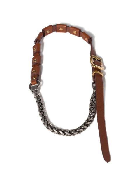 Miu Miu buckled leather necklace - Brown - zdjęcie produktu nr 2