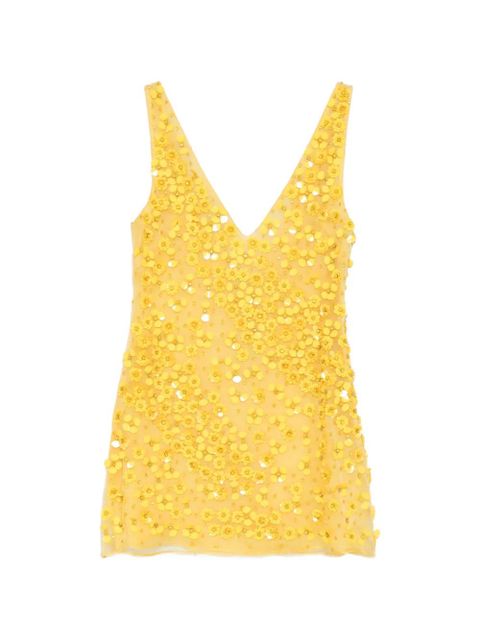 Cult Gaia flower V-neck mini dress - Yellow - zdjęcie produktu nr 1