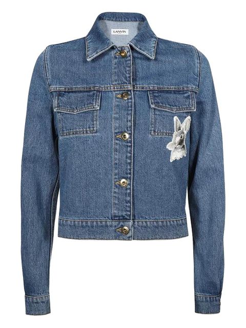 Lanvin rabbit-patch denim jacket - Blue - zdjęcie produktu nr 1