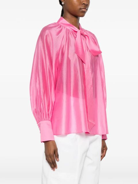 TWINSET pussy-bow balloon-sleeve blouse - Pink
