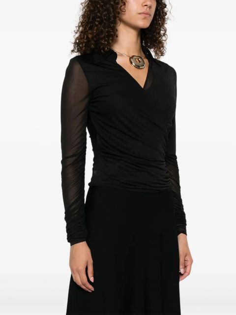 Max Mara mesh-sleeve blouse - Black