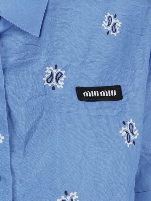 Miu Miu bandana-print short-sleeve shirt - Blue