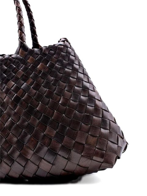 DRAGON DIFFUSION small Santa Croce interwoven tote bag - Brown