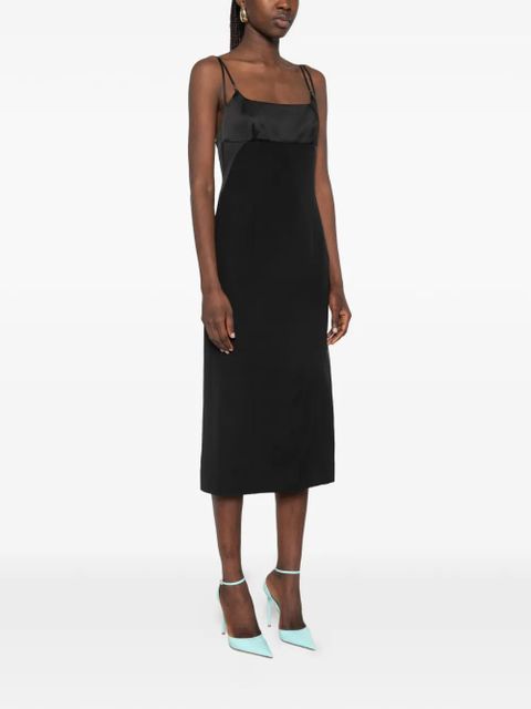 TOM FORD midi strap square neck dress - Black