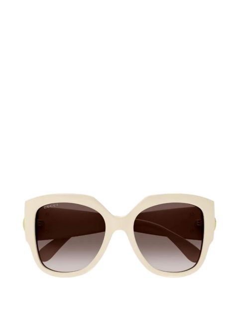 Gucci Interlocking G geometric-frame sunglasses - Neutrals - zdjęcie produktu nr 1