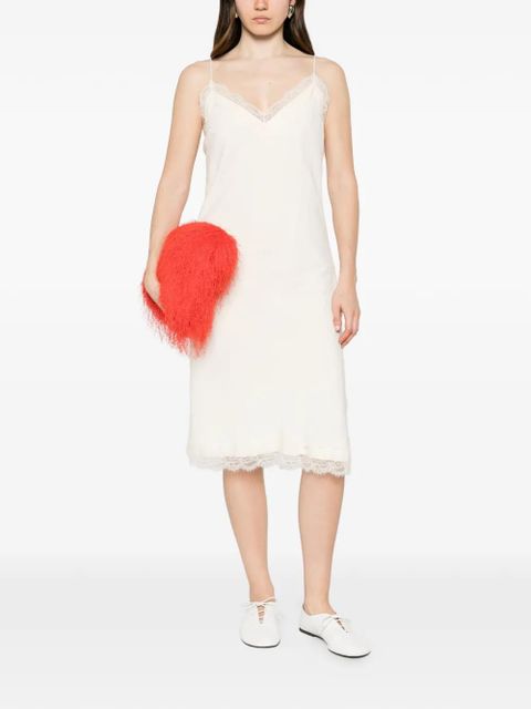 Róhe lace-trim midi dress - Neutrals