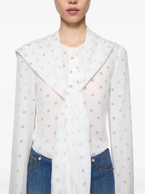Acne Studios layered tie-neck blouse - White