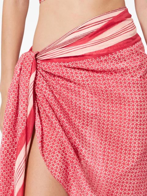 ISABEL MARANT LUCILIA striped printed pareo - Red