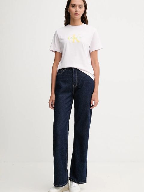 Calvin Klein Jeans t-shirt bawełniany damski kolor różowy LV047B865G