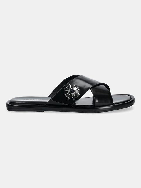 Tory Burch klapki skórzane T Lock Cross Band Slide - zdjęcie produktu nr 2