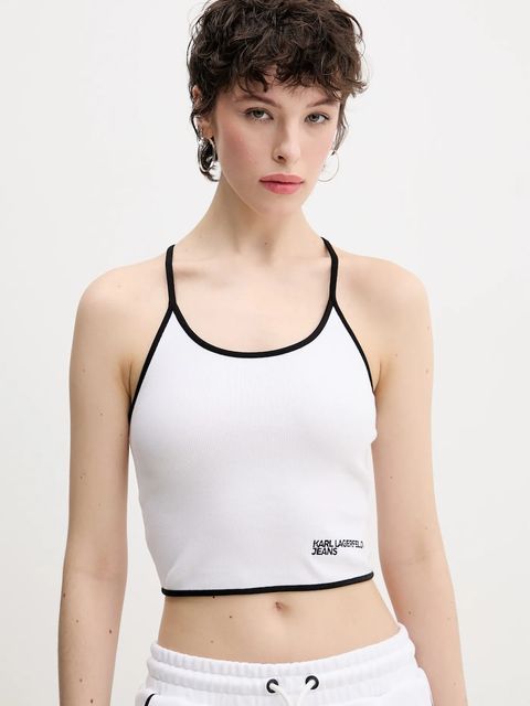 Karl Lagerfeld Jeans top kolor biały A2W17026